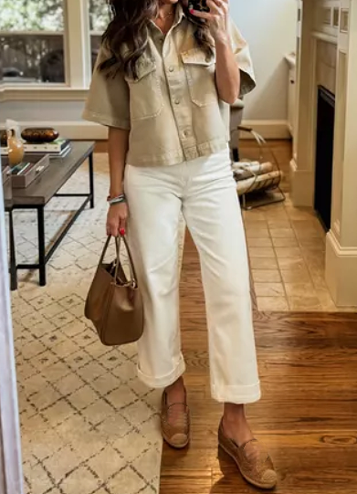 The Chic Short Denim Shirt