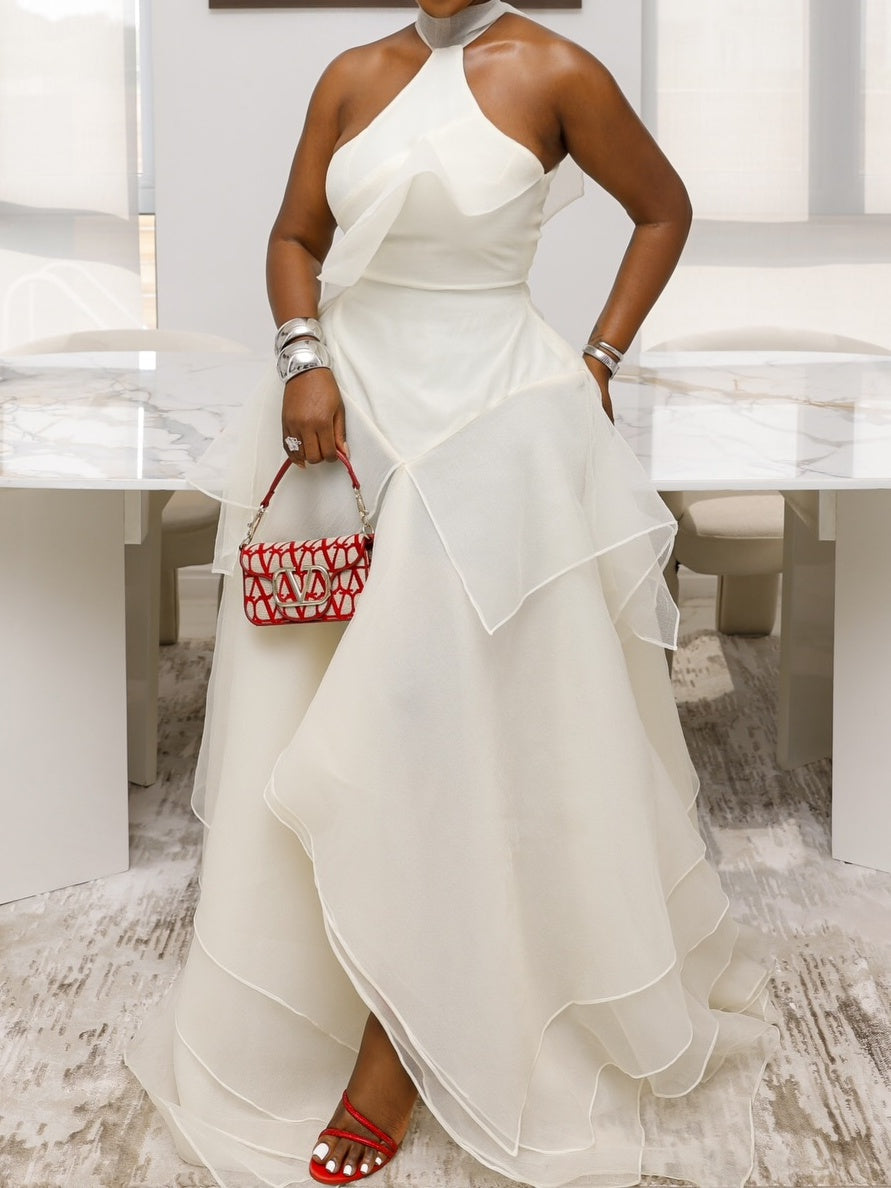 Sleeveless Draped Maxi Dress