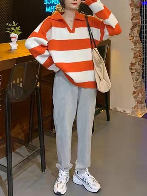 Red and White Striped Sweater