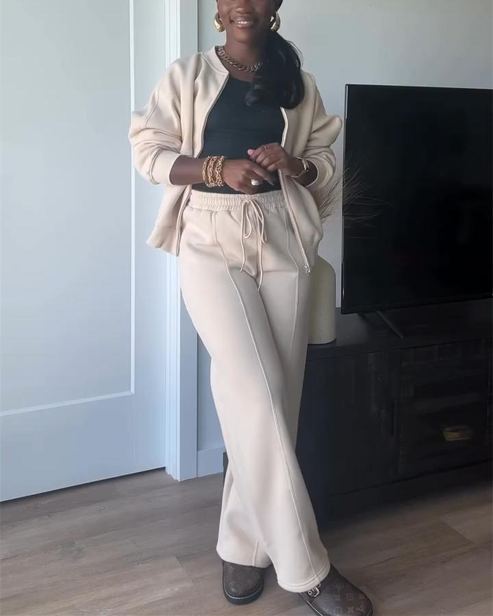 Solid Color Casual Suit