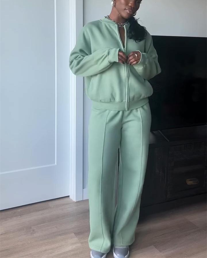 Solid Color Casual Suit