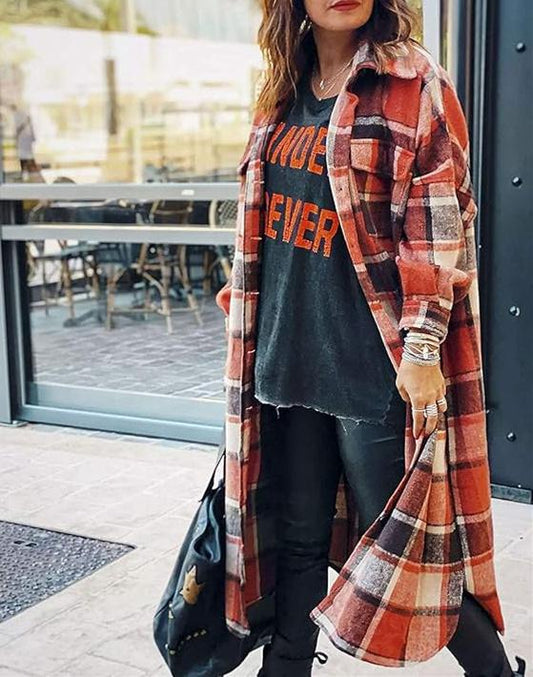 Red Plaid Vintage Coat