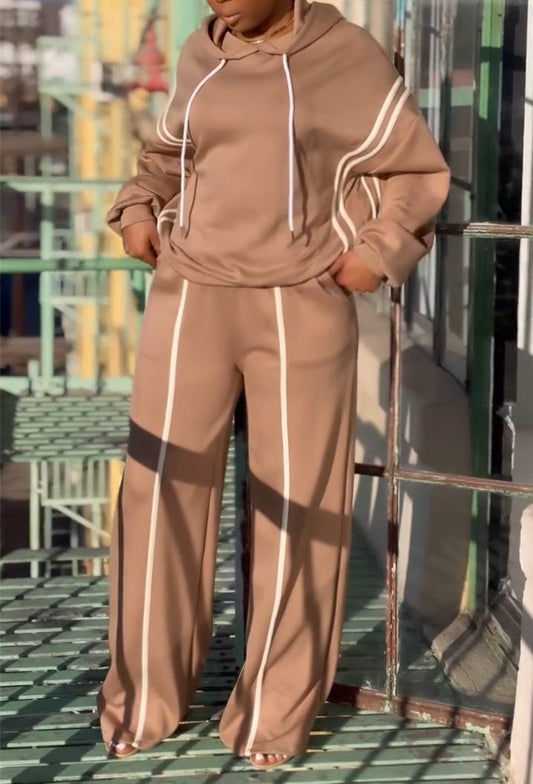 Drawstring Sweatshirt Suit