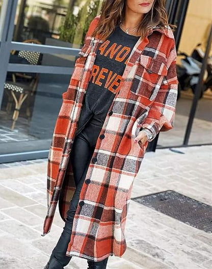 Red Plaid Vintage Coat