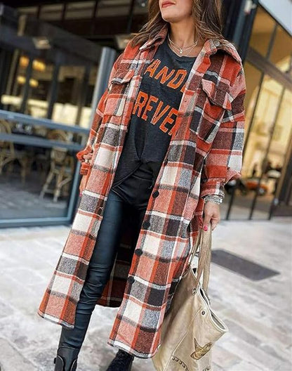 Red Plaid Vintage Coat