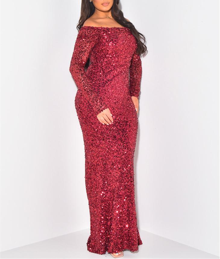 Sequin Party Glitter Maxi Dress
