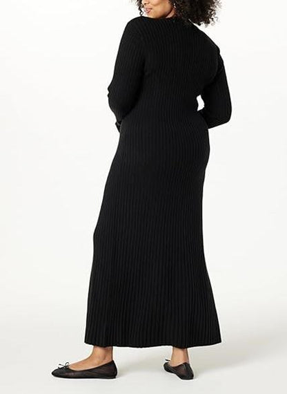 Solid Color Knit Maxi Dress