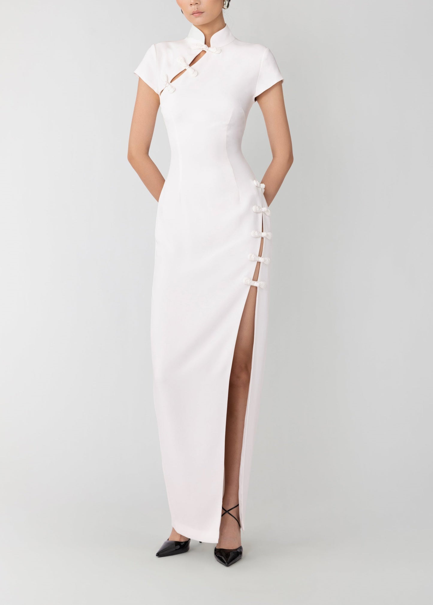 Tight White Button Down Dress