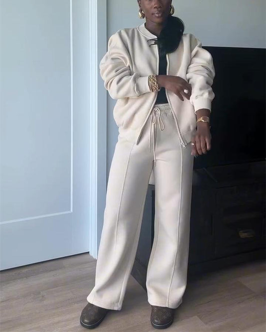 Solid Color Casual Suit