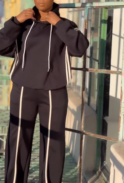 Drawstring Sweatshirt Suit