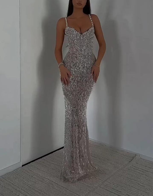 Glittering Diamond Gown Dress