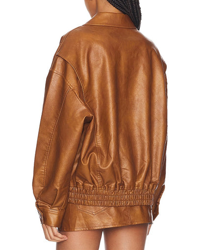 Brown Aviator Leather Jacket