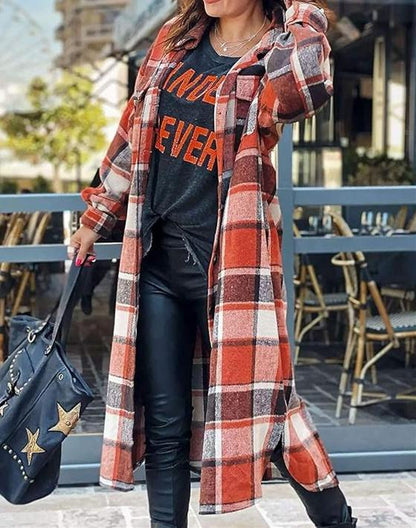 Red Plaid Vintage Coat