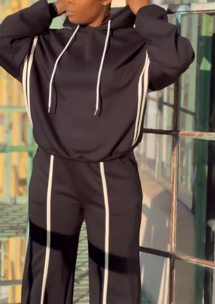 Drawstring Sweatshirt Suit