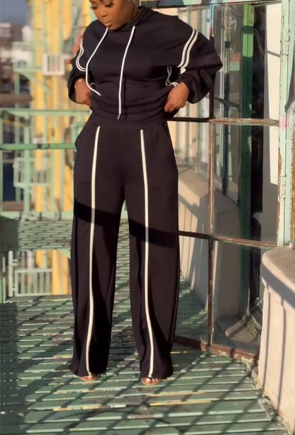 Drawstring Sweatshirt Suit