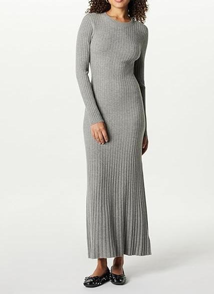 Solid Color Knit Maxi Dress