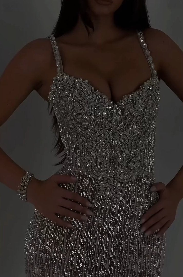 Glittering Diamond Gown Dress