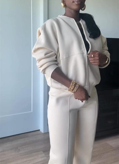 Solid Color Casual Suit