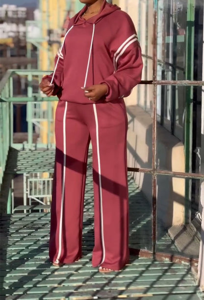 Drawstring Sweatshirt Suit