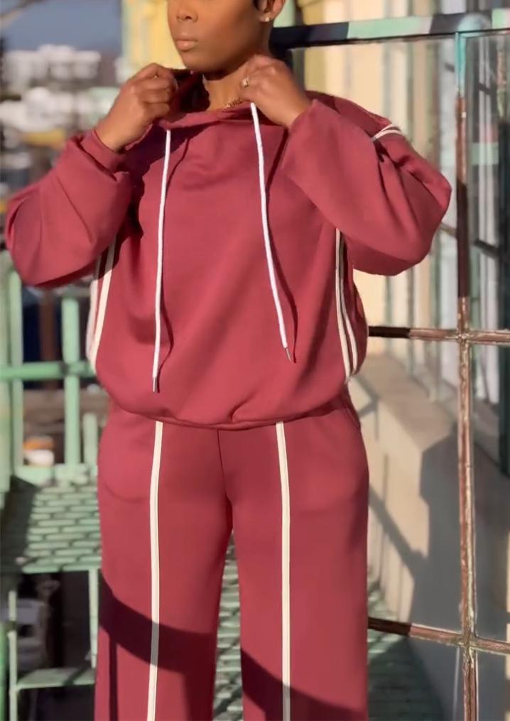 Drawstring Sweatshirt Suit