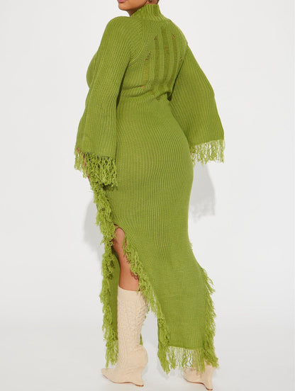 Grass Green Sweater Dress