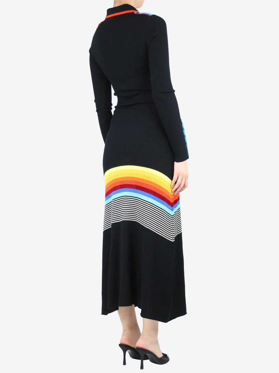 (⏰Big Sale)Striped Ribbed Midi Shirt Dress