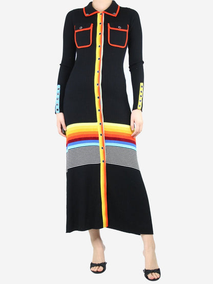 (⏰Big Sale)Striped Ribbed Midi Shirt Dress