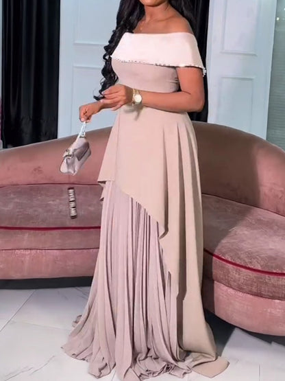 (⏰Big Sale)Off Shoulder Rhinestone Sparkle Pleated Party Dress