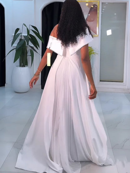 (⏰Big Sale)Off Shoulder Rhinestone Sparkle Pleated Party Dress