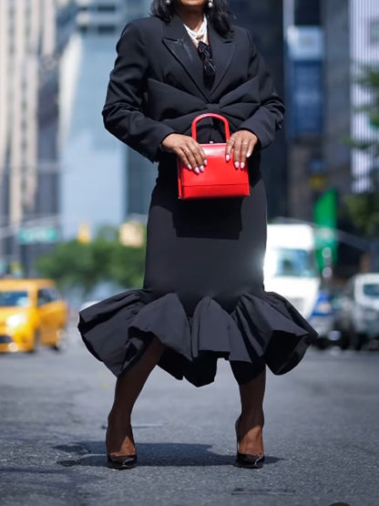 (⏰Big Sale)Fashion Bow Blazer & Mermaid Skirts