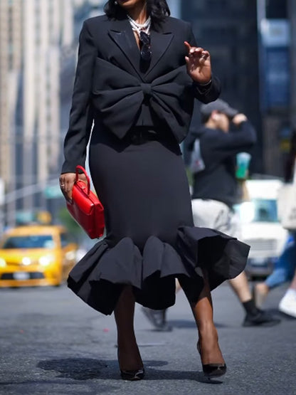 (⏰Big Sale)Fashion Bow Blazer & Mermaid Skirts