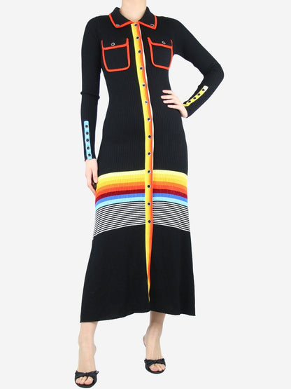 (⏰Big Sale)Striped Ribbed Midi Shirt Dress