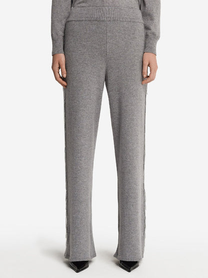 Elegant Fringed Flash Diamond Trim Knit Sweater Suit（two-piece）