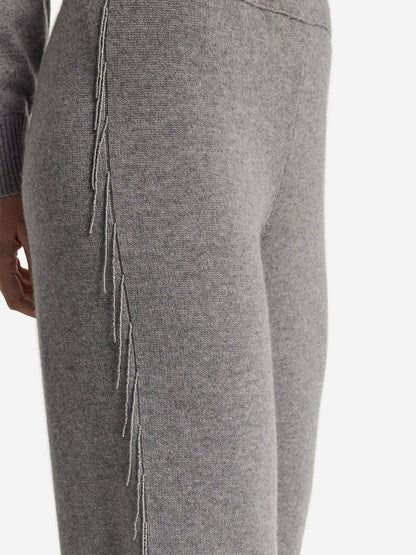 Elegant Fringed Flash Diamond Trim Knit Sweater Suit（two-piece）