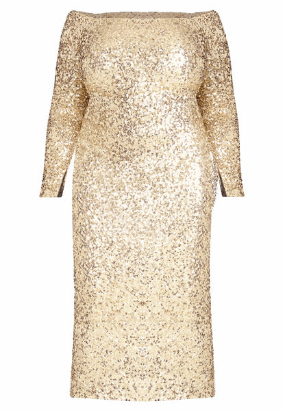 Strapless Glitter Party Maxi Dress